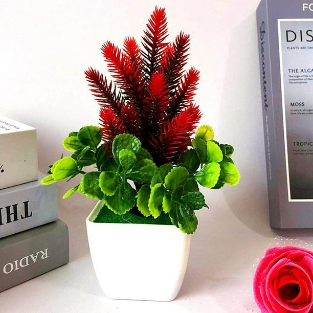 Outdoor Flower Fake False Plants Flowers Artificial Garden Decor With Pot~ Outdoor Flower Fake False Plants Flowers Artificial Garden Decor With Pot~